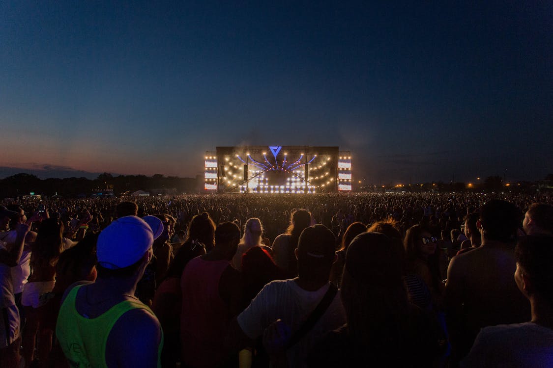 Free Group of Person Watching Concert Outdoors Stock Photo
