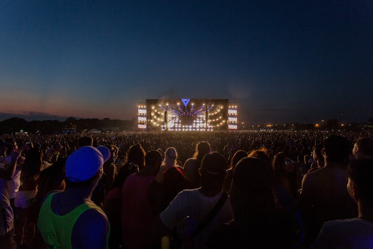 Group Of Person Watching Concert Outdoors