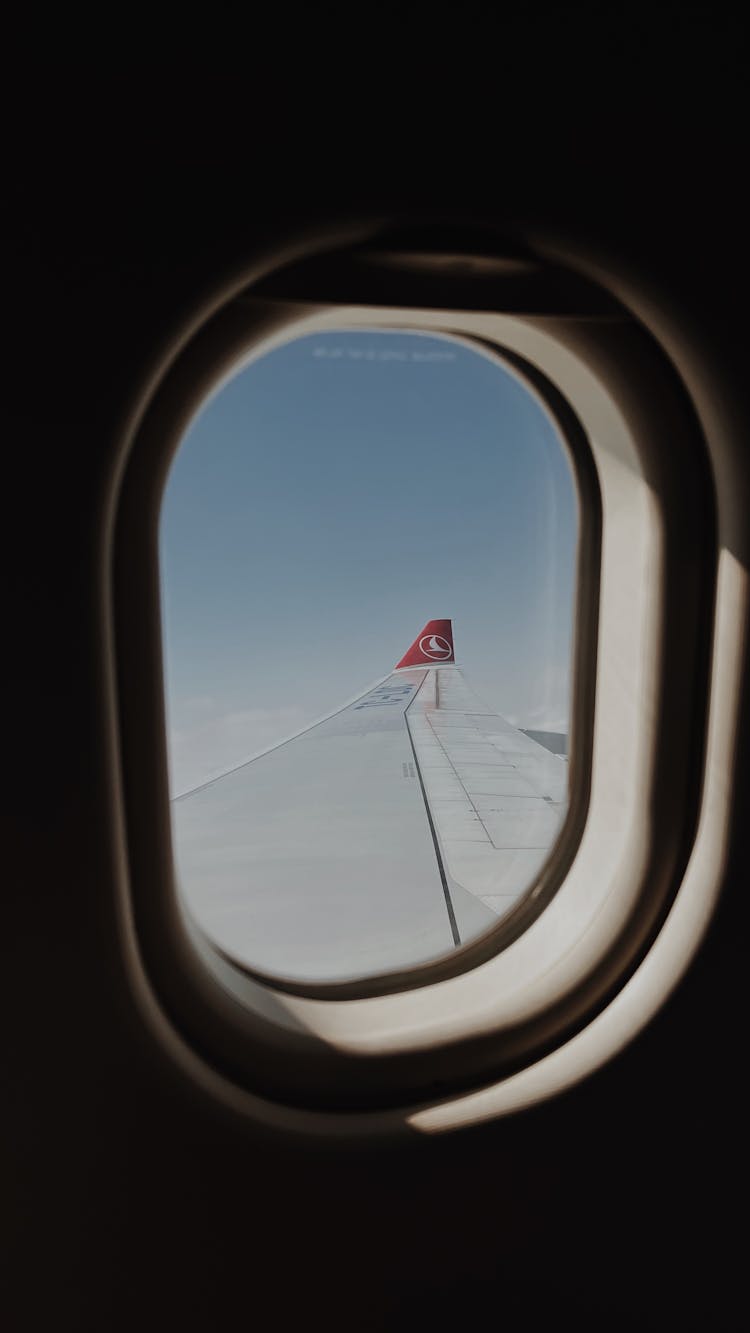 View Of Plane Wing From Window