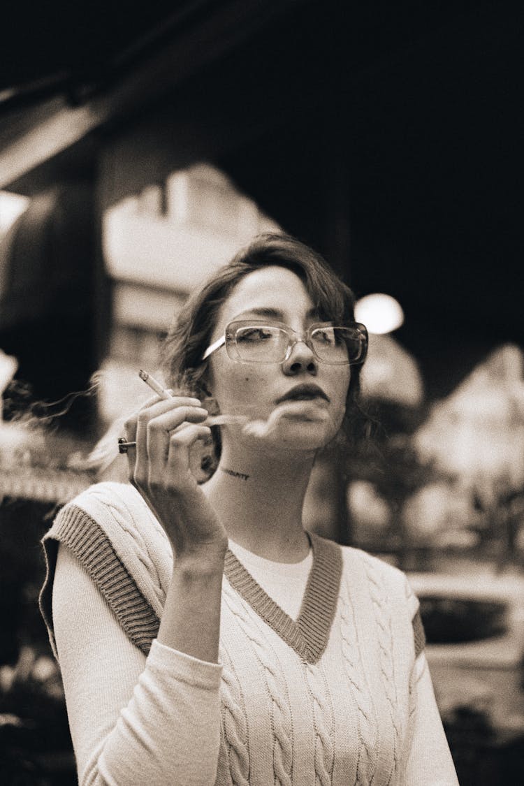 Woman Smoking Cigarette