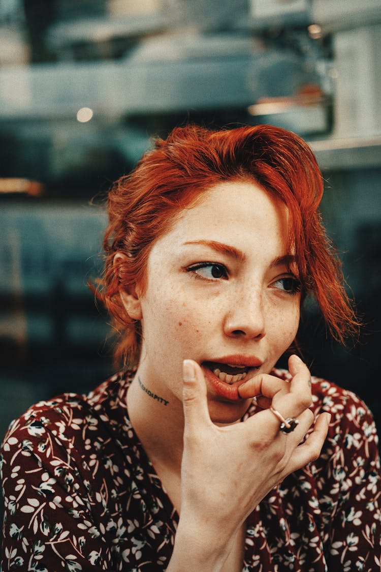 Redhead Woman With Freckles