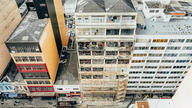 Photo Of A Destroyed Office Building In A City 