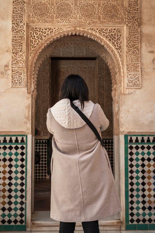 Woman Sightseeing the Alhambra of Granada in Spain 