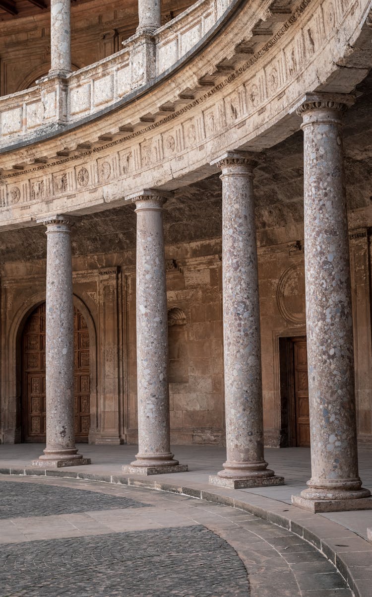 Historic Stone Building With Columns