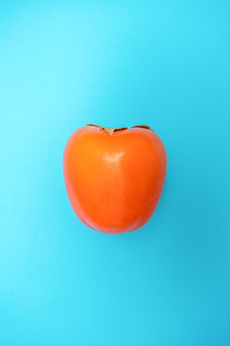 Close Up Shot Of A Kaki Fruit