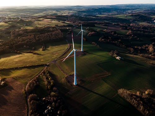 Aerial Photography of Wind Turbines