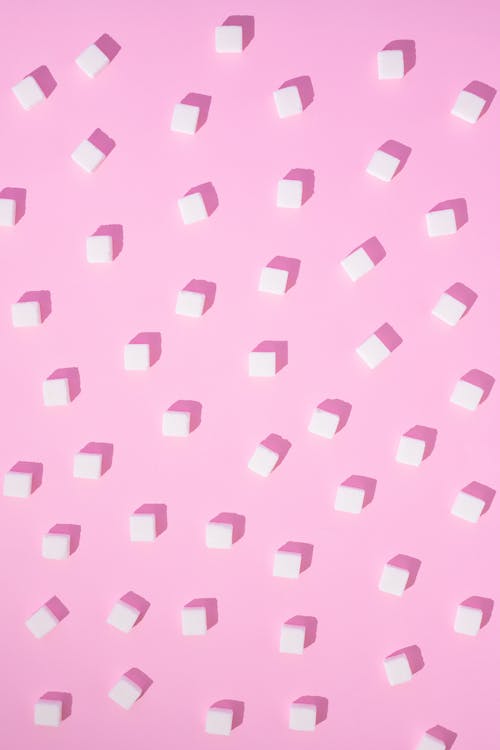 Sugar Cubes on  Pastel Pink background