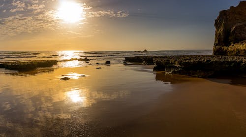 Dramatic Sunset on Sand Beach