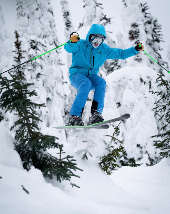 Man Jumping on Skis