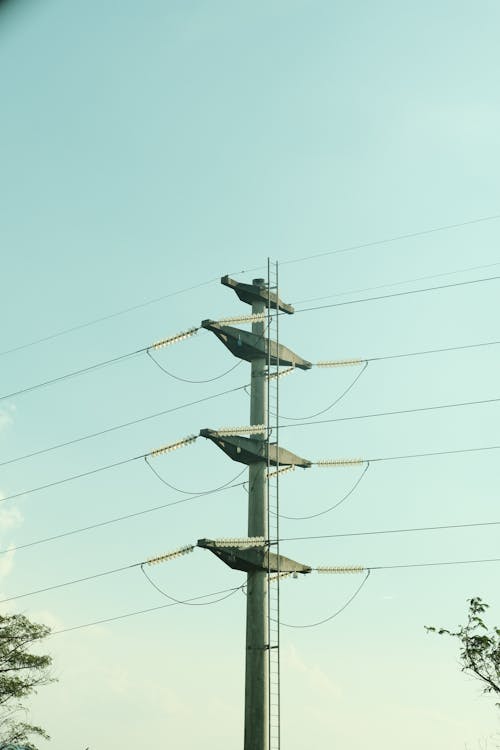 Electric Post Under Blue Sky 