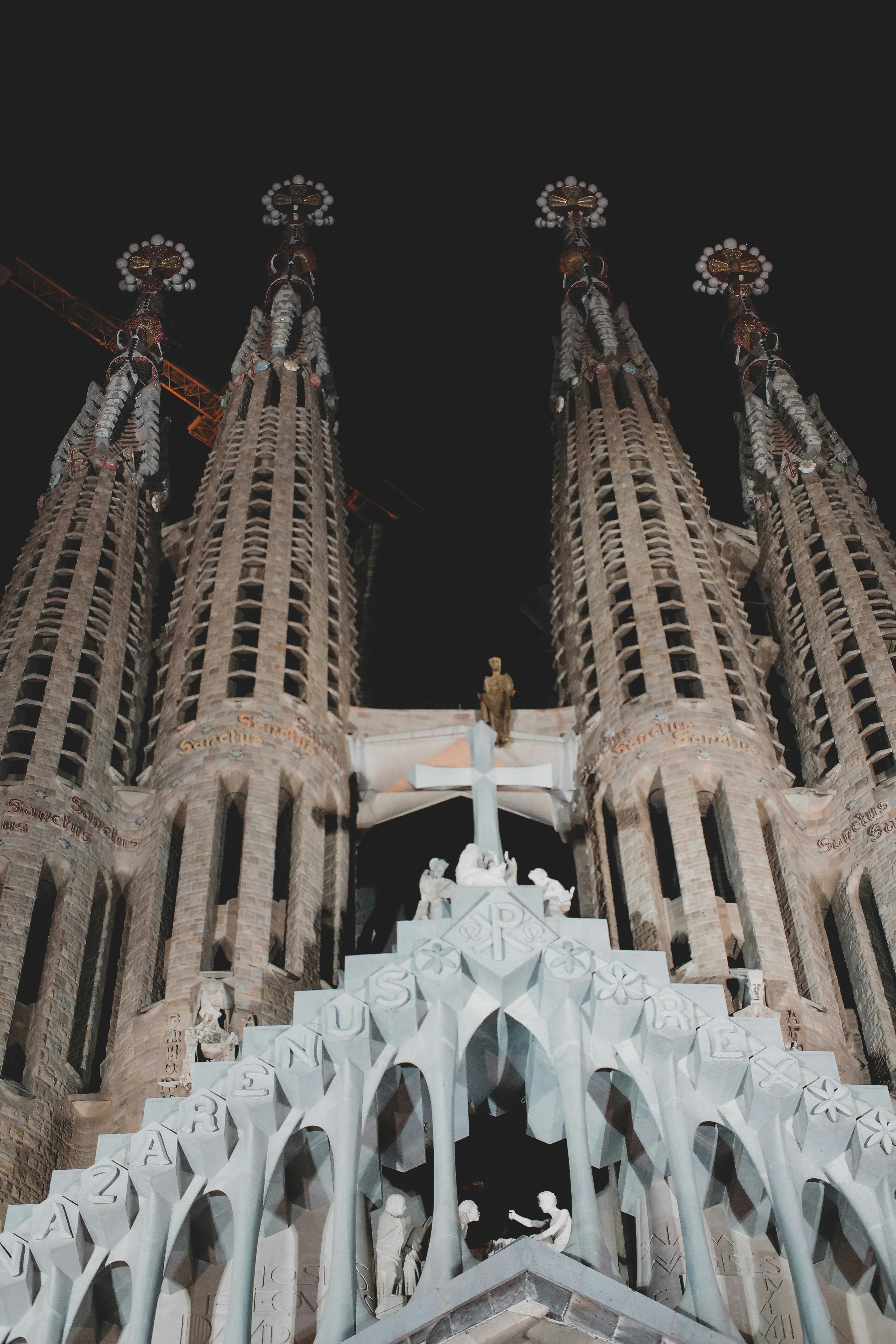 low angle shot of la sagrada familia