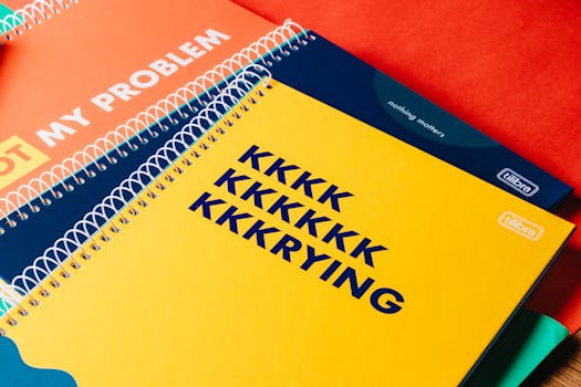 Spiral notebooks with playful and humorous covers, perfect for stationery enthusiasts.