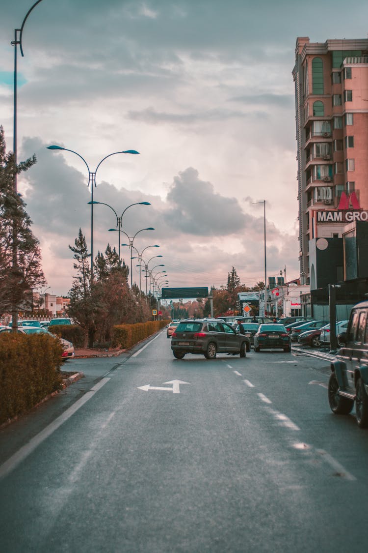 Cars Driving On City Street