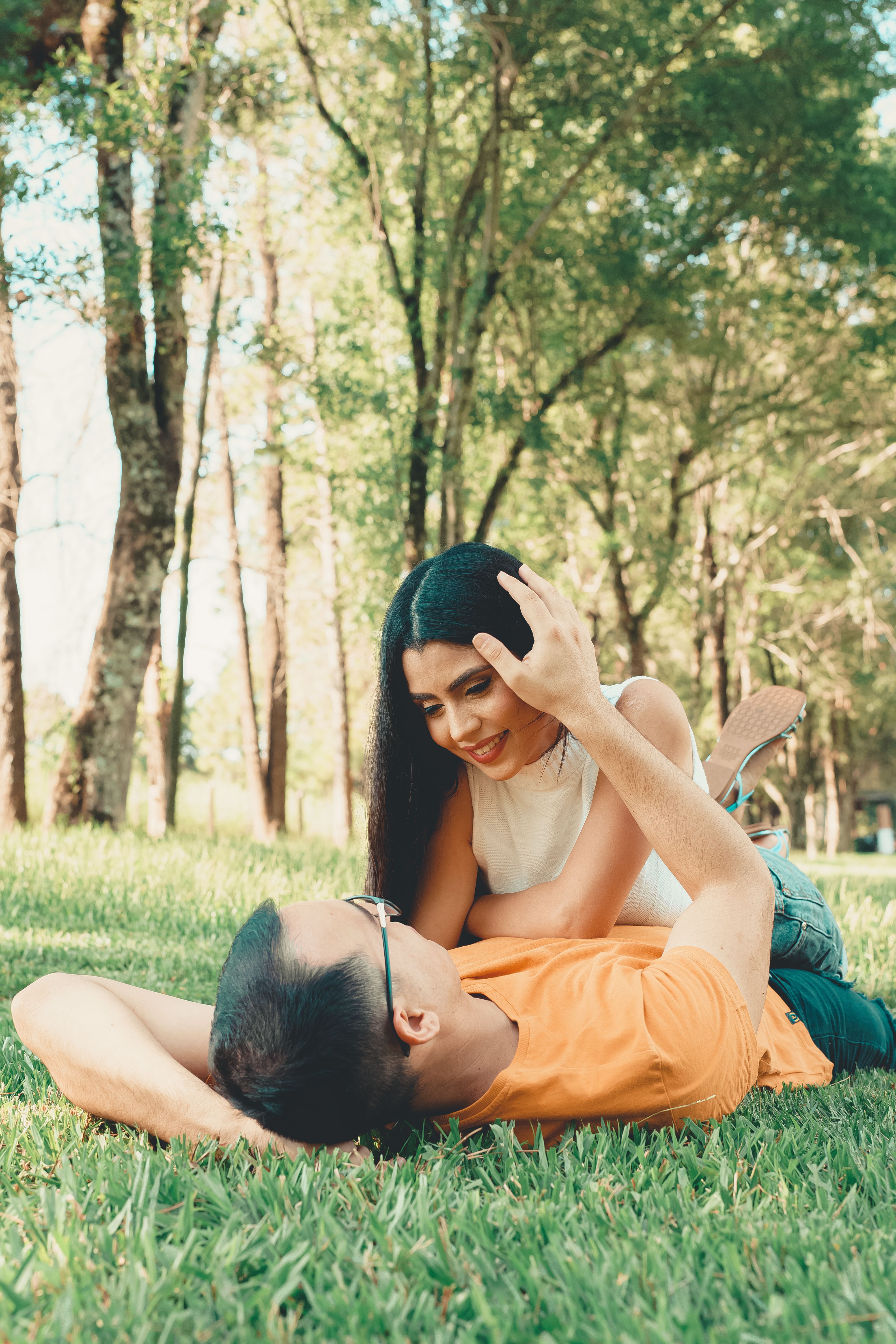 Couple Lying on Grass · Free