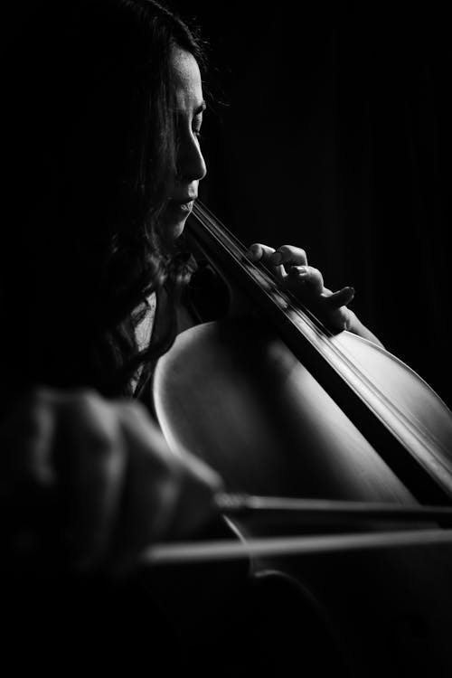 Základová fotografie zdarma na téma cello, černobílý, hudba
