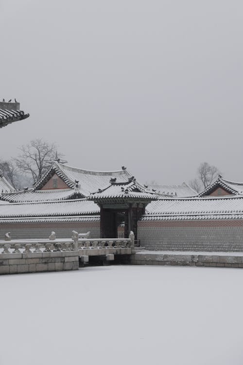 Gyeongbokgung Palace in the Snow in Seoul, South Korea