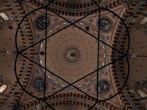 Ornamented Ceiling of Taksim Mosque in Istanbul