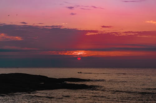 คลังภาพถ่ายฟรี ของ ชายหาด, ซิลูเอตต์, ตะวันลับฟ้า