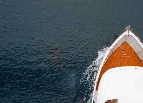 Top View of a Deck of a Ship and Sea