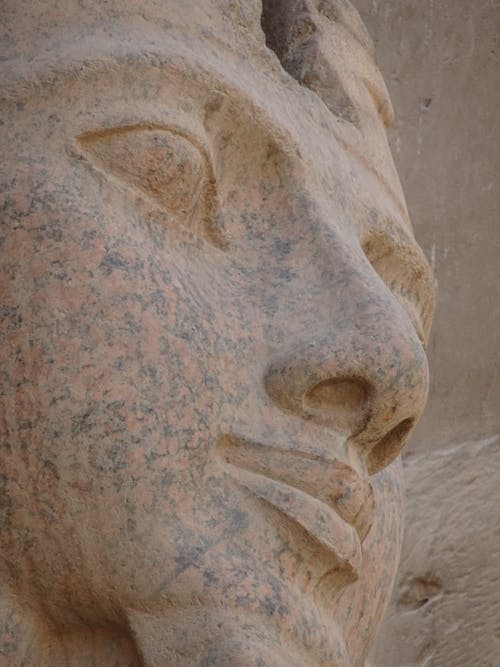 Close-up of a Sculpted Face of Female Likeness