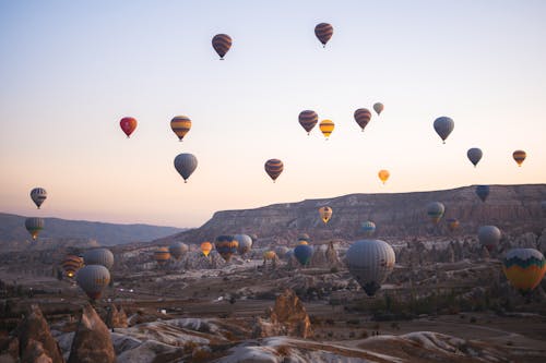 Hot Air Balloons Flying in Cappadocia