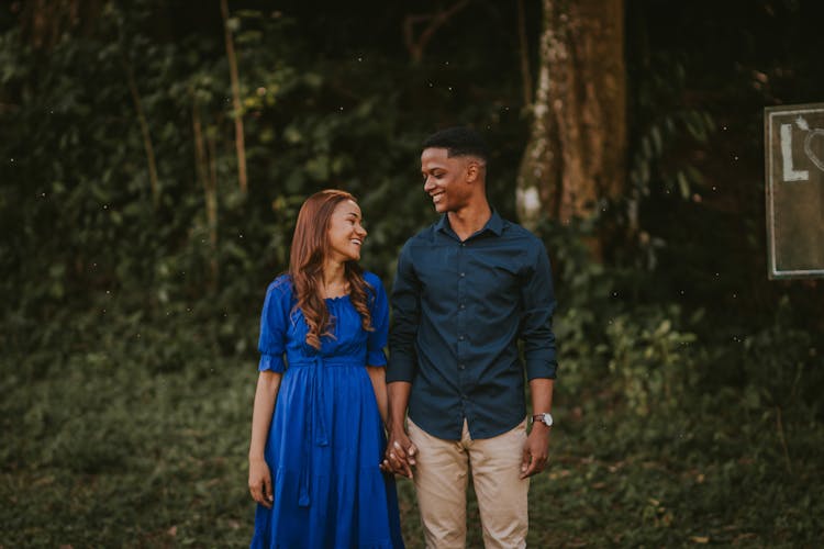 Happy Couple Holding Hands