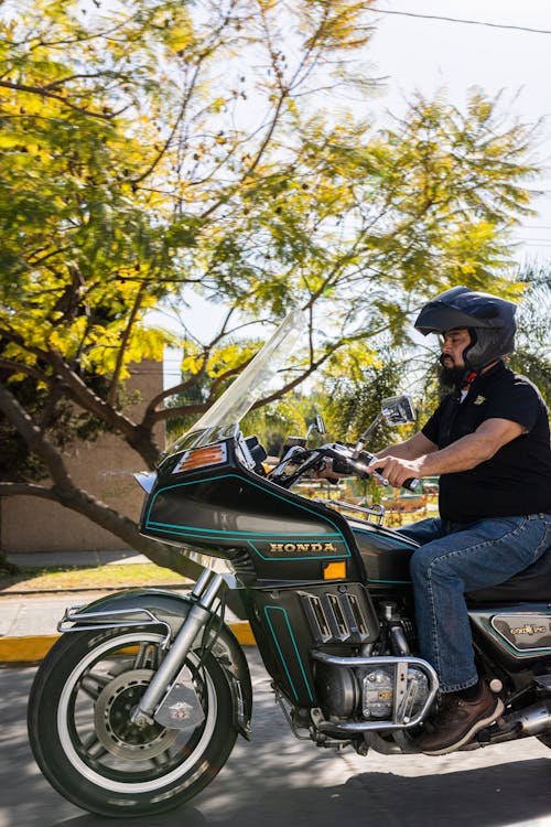 A Man Riding a Motorcycle 