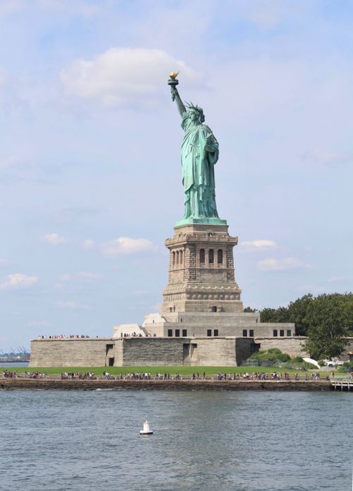 Free Iconic view of the Statue of Liberty on Liberty Island, New York. Stock Photo