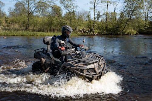 Gratis lagerfoto af atv, båd, cykel