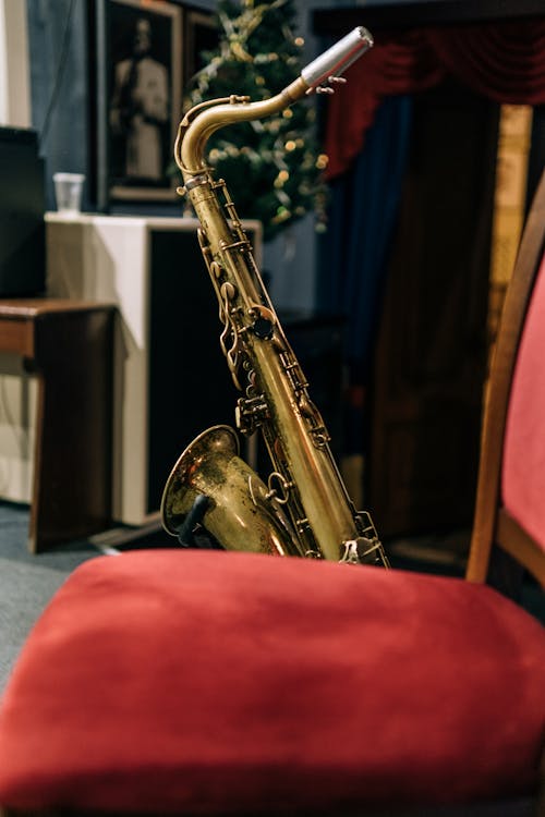 Saxophone behind Chair