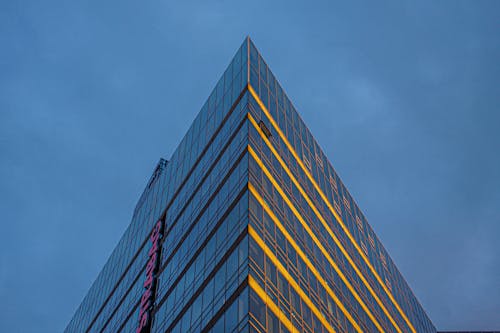 A Modern Building at Dusk