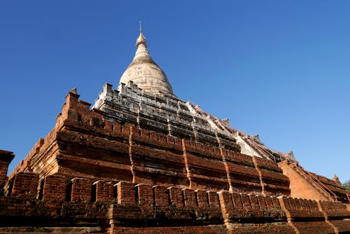 Traditional Asian Temple in Burma in Sunlight 