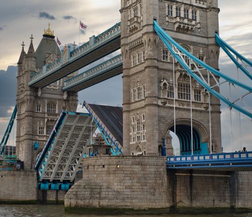 Free Captivating image of Tower Bridge in London with its iconic drawbridge raised. Stock Photo