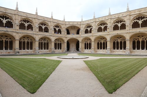 Courtyard of Jeronimos Monastery in Lisbon