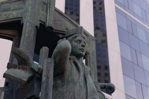 Free stock photo of financial district, on phone, statue