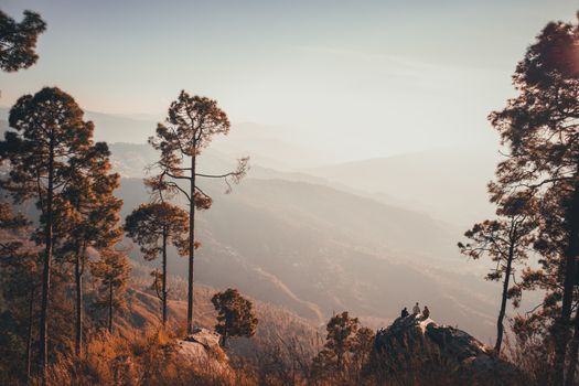 Mountains in Fog in Autumn