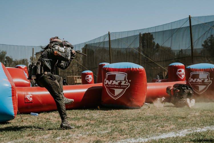 People Playing Paintball Game