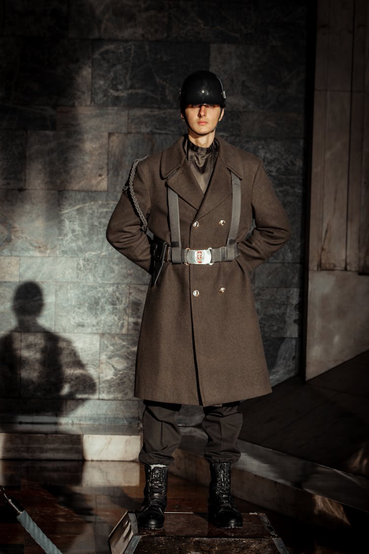 Man Posing In World War II Uniform