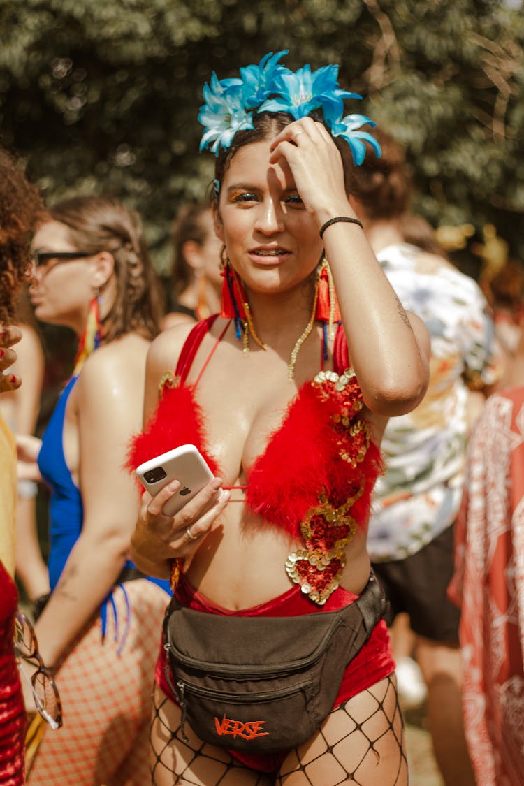 Portrait Of Woman In Bra On Party