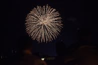 庆祝活动中，绚丽的烟花爆竹照亮了夜空，令人叹为观止