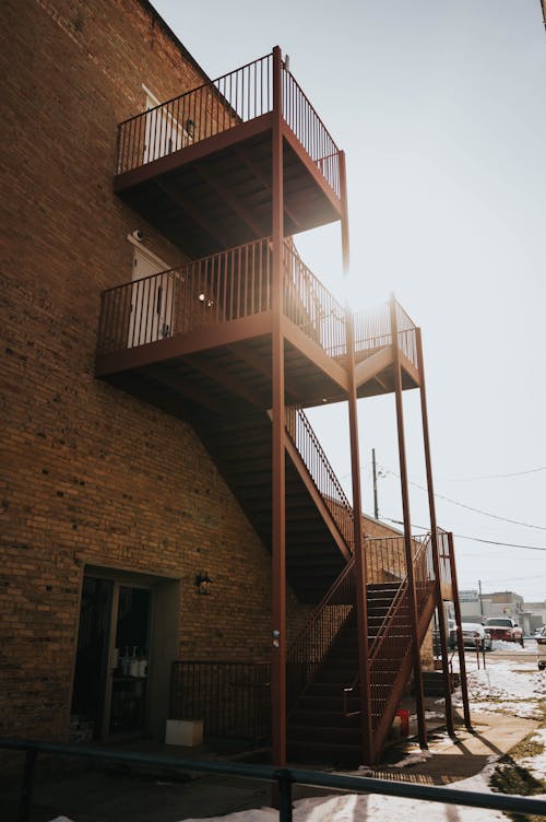 View of a Staircase Outside of a Building 