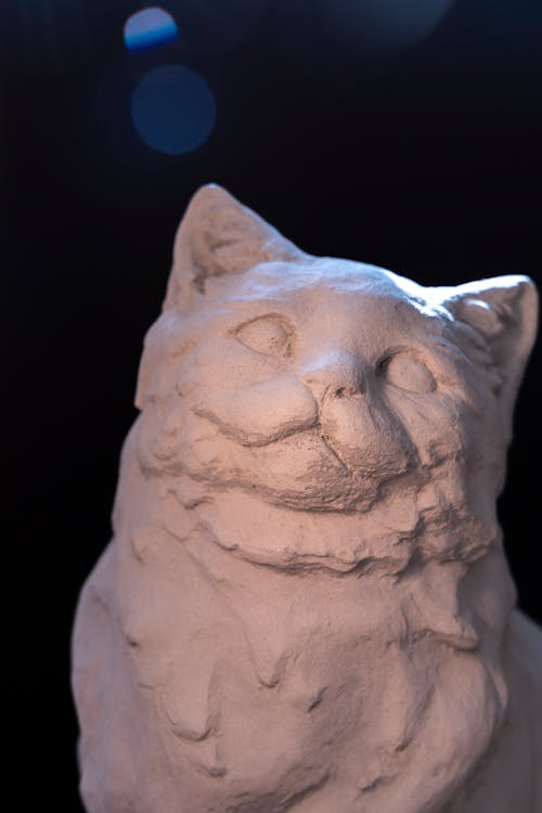 Close-up of a Cat Statue 