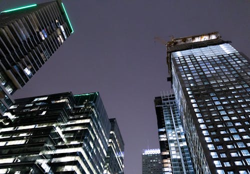 Free Skyscrapers at Night Stock Photo