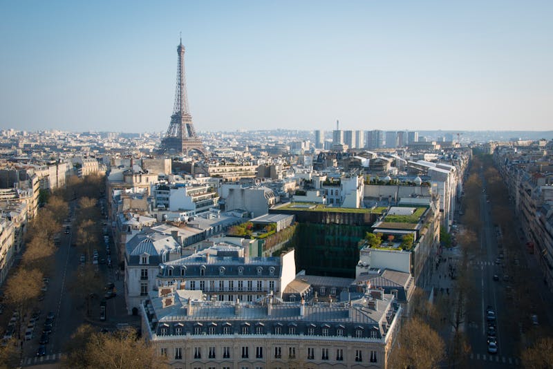 Paris aerial view with Eiffel Tower