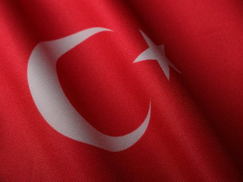 The National Flag of Turkey in Close-up Photography