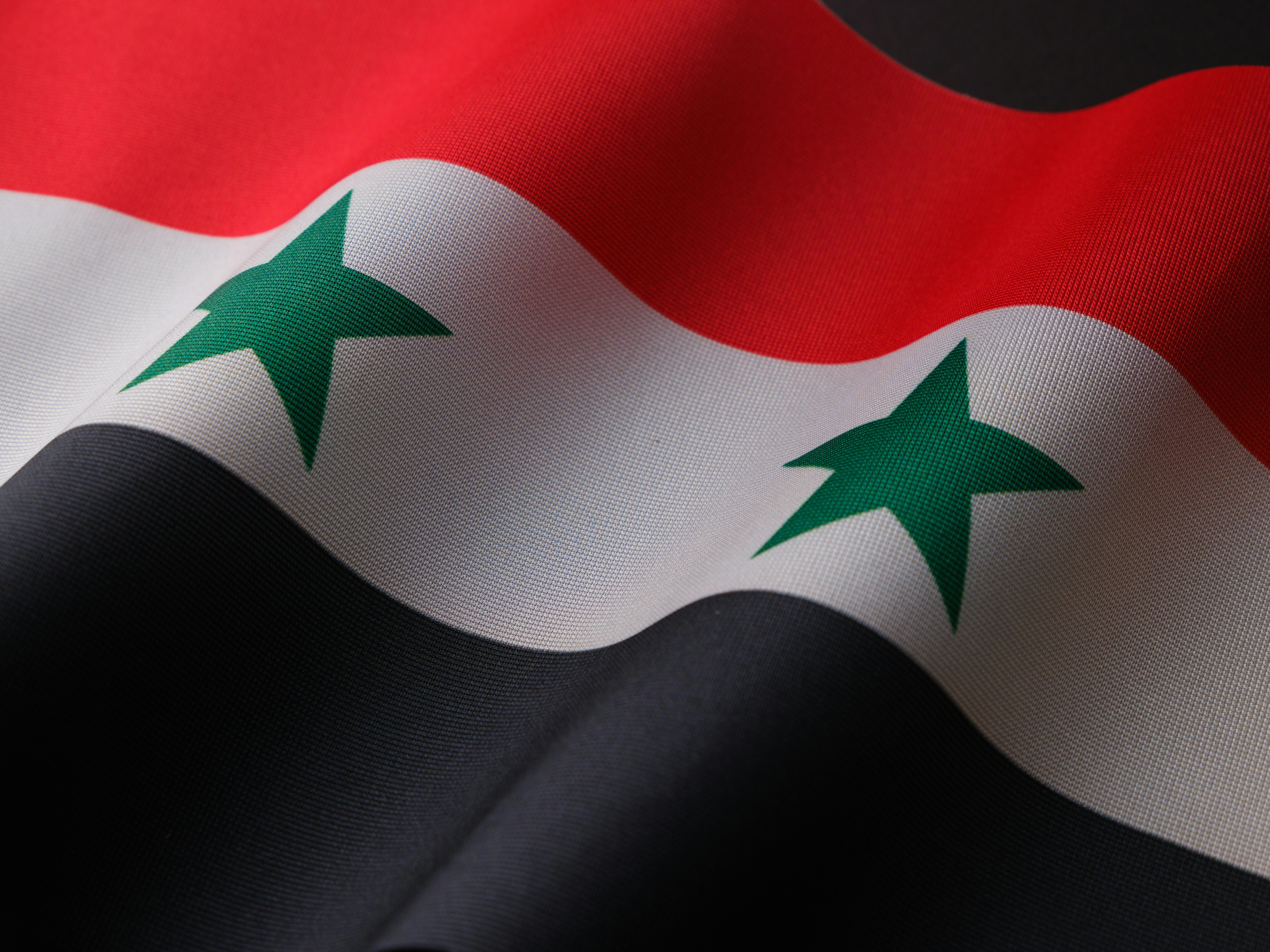 Syria Flag in Close Up Shot · Free Stock Photo