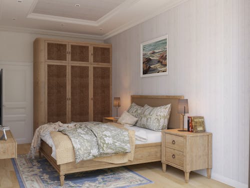 Wardrobe and Double Bed in Bedroom