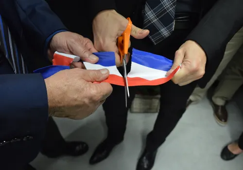 Ceremonial ribbon cutting