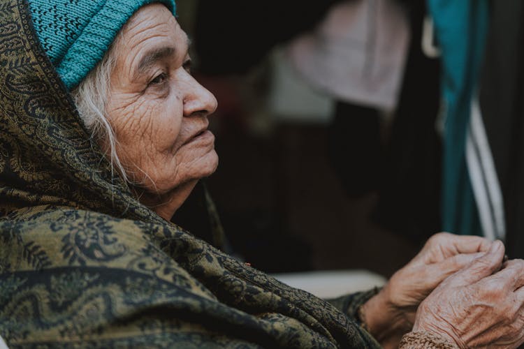 Close Up Of An Elderly Woman