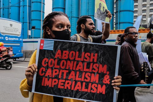 Woman during Rally with Placard